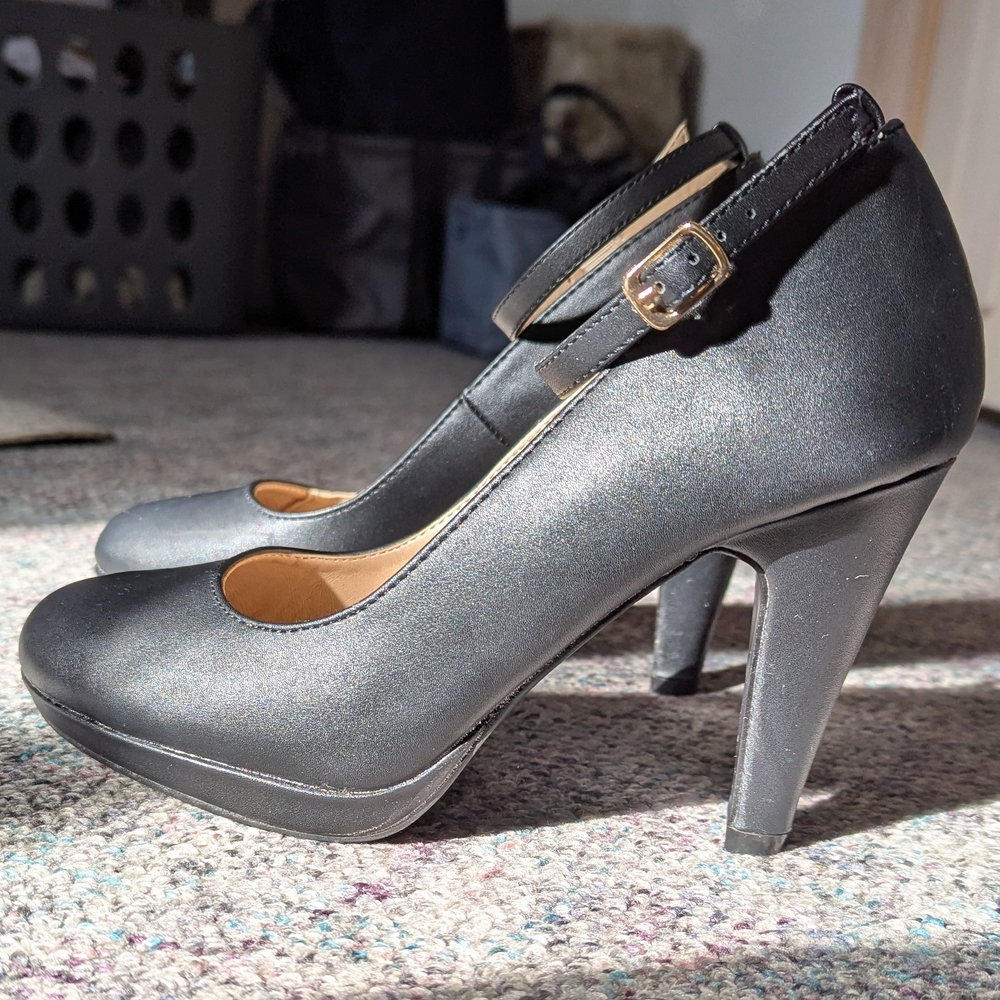 Black Heels with Ankle Strap